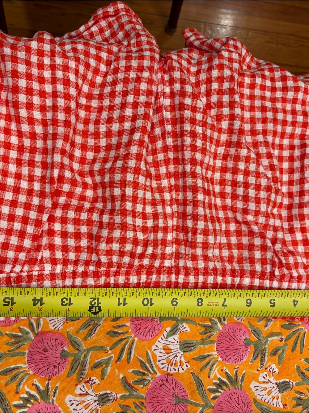 C&C California 100% Linen Shorts XL Red & White Gingham Elastic Waist pockets - Picture 6 of 6